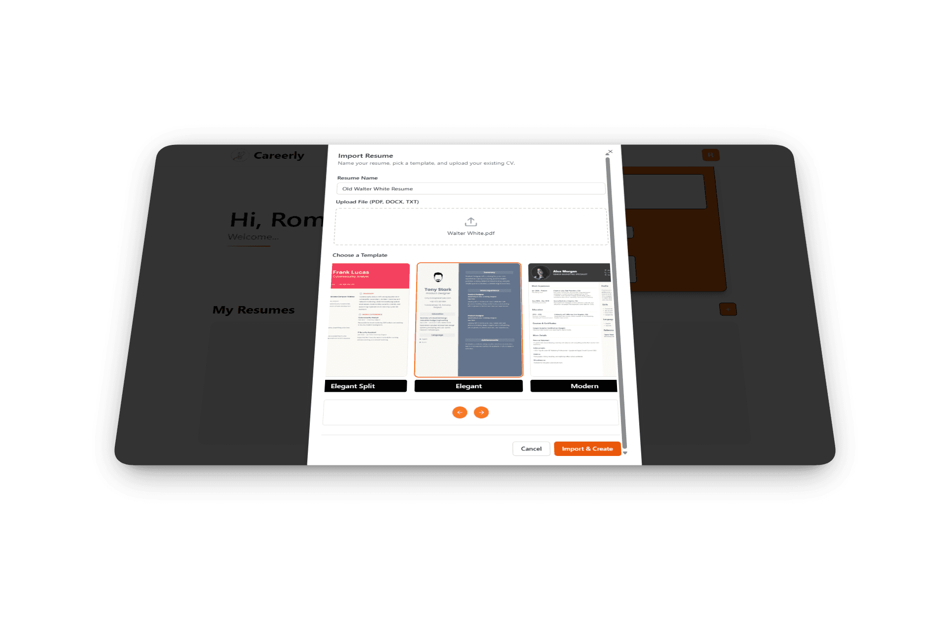 Import Your Existing CV in Seconds